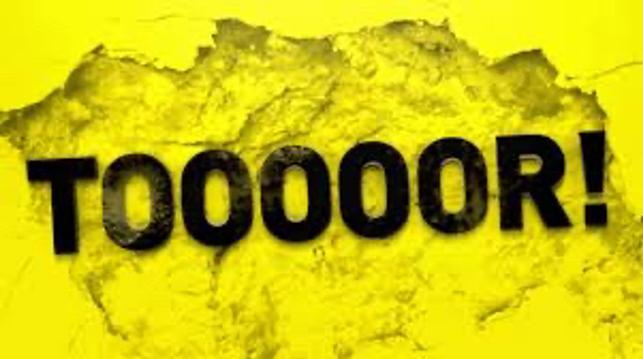 Das Wort Tooooor! Auf gelbem Hintergrund