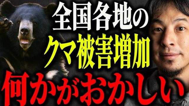 ※クマ被害が全国で増加※熊が出没し人間を襲う本当の理由は●●です【ひろゆき 切り抜き 論破 駆除 ヒグマ ツキノワグマ 動物愛護団 OSO18 北海道 秋田 hiroyuki kirinuki】
