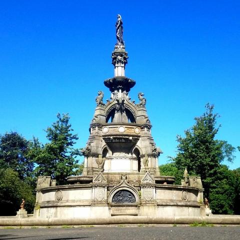 The Stewart Memorial Fountain in Kelvingrove Park in Glasgow.