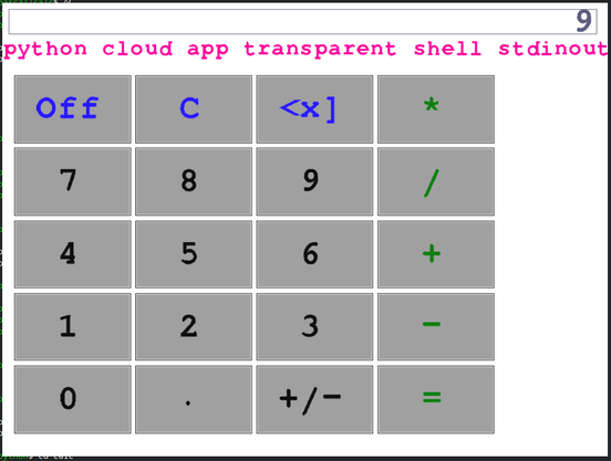 A python implementation of calc using the same agnostic thin client