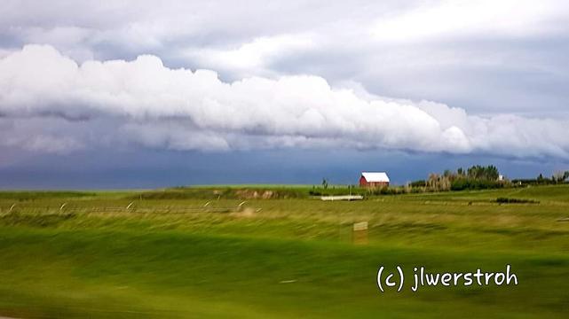 Driving down 22x hightway towards Calgary and we came across this #rollingclouds.