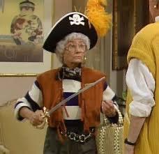 Estelle Getty dressed as a pirate in golden girls