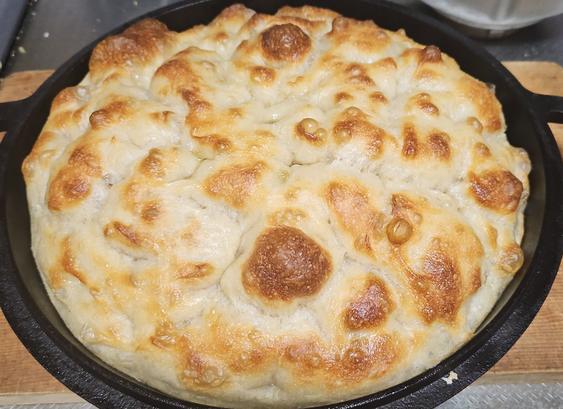a photo of a freshly baked focaccia