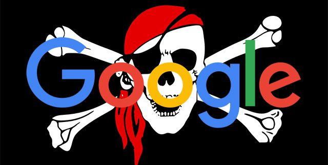 Logo Google en bandera pirata