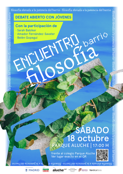 Cartel del evento "Encuentro de Filosofía elevada a la potencia del barrio".