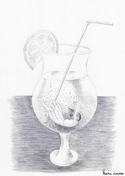 Ink drawing made by visual artist Kera Damo from The Hague as part of Inktober / Inkttekening van beeldend kunstenaar Kera Damo uit Den Haag als onderdeel van Inktober