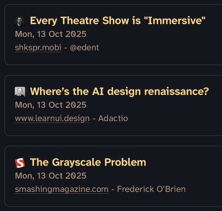 Croissant RSS feed list with favicons