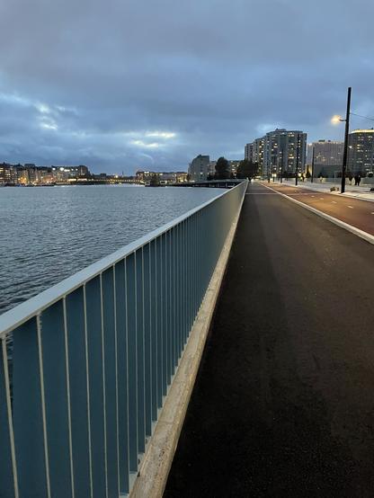 Nihdinsilta jalankulkijan perspektiivistä Merihakaan päin.