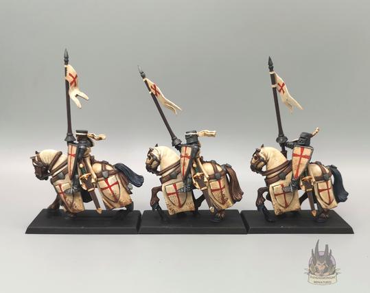 Sample image in profile of three of the 'rank and file' knights with lances