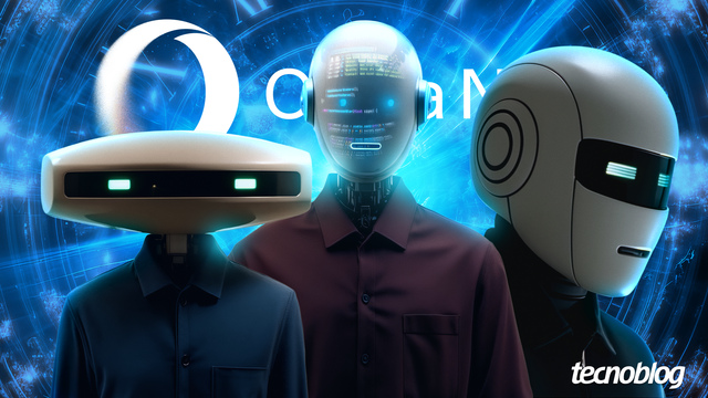 <figure class="wp-block-image size-large wp-lightbox-container"><img alt="Arte exibe três robôs com camisas sociais em um fundo de cor azul. Na parte inferior direita, o logotipo do &quot;Tecnoblog&quot; é visível." class="wp-image-857172" height="596" src="https://files.tecnoblog.net/wp-content/uploads/2025/10/tbr-opera-neon-1-1060x596.png" width="1060" /><button class="lightbox-trigger" type="button">
			<svg fill="none" height="12" viewBox="0 0 12 12" width="12" xmlns="http://www.w3.org/2000/svg">
				<path d="M2 0a2 2 0 0 0-2 2v2h1.5V2a.5.5 0 0 1 .5-.5h2V0H2Zm2 10.5H2a.5.5 0 0 1-.5-.5V8H0v2a2 2 0 0 0 2 2h2v-1.5ZM8 12v-1.5h2a.5.5 0 0 0 .5-.5V8H12v2a2 2 0 0 1-2 2H8Zm2-12a2 2 0 0 1 2 2v2h-1.5V2a.5.5 0 0 0-.5-.5H8V0h2Z" fill="#fff">
			</svg>
		</button><figcaption class="wp-element-caption">Opera Neon promete colocar robôs para trabalhar no navegador (ilustração: Vitor Pádua/Tecnoblog)</figcaption></figure>


<details class="tb-resumo tb-callout padrao">
    Resumo
    <div class="tb-resumo-topicos tb-callout-texto"><ul>
<li>O <strong>Tecnoblog</strong> teve acesso à versão de testes do Opera Neon, novo navegador com IA que executa ações na web.</li>
<li>O serviço custa US$ 19,90 por mês (R$ 110) e oferece três funções: Chat (respostas e análises), Make (criação de conteúdo) e Do (execução de comandos).</li>
<li>Apesar de interessante, a falta de padronização da web pode limitar o desempenho do navegador.</li>
</ul>
</div>
</details>


<p>A Opera lançou oficialmente o navega