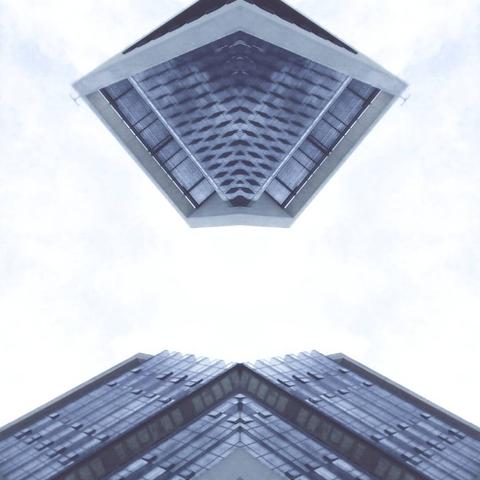 A symmetrical view of a building