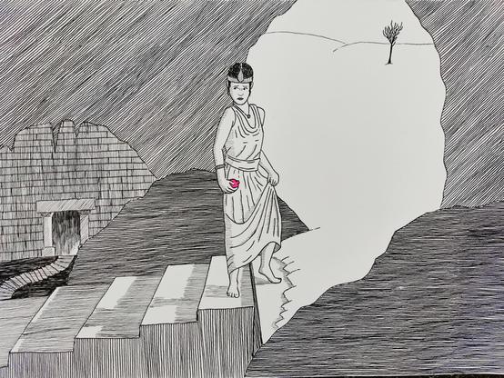 Some parallel lines in the shape of Persephone.