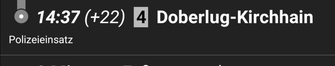 wegen einem Polizeieinsatz haben wir jetzt schon +22 und bekommen den Anschluss nicht