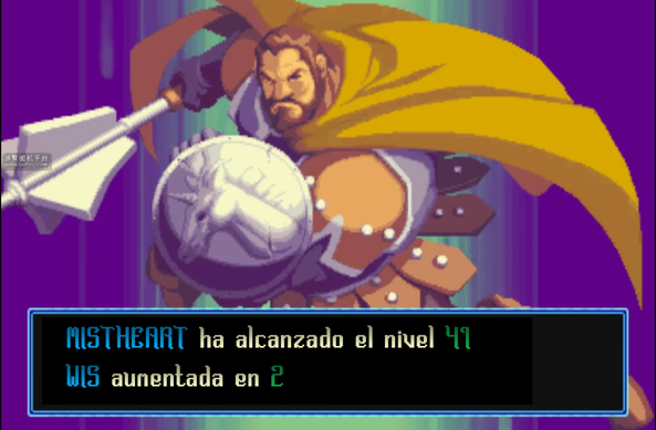 Imagen modificada de la pantalla de 'subir nivel' del juego arcade D&D Shadows over Mystara, para Greldon el Clérigo.

En ella he puesto que Mistheart ha alcanzado el nivel 41 y que la puntuación de WIS (sabiduría) ha aumentado en 2