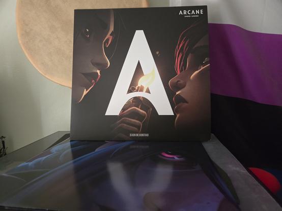 Arcane season 1 vinyl displayed on my record player