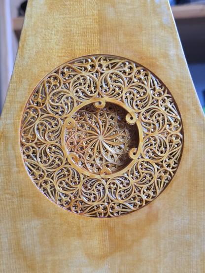Close up of ornate rose pattern