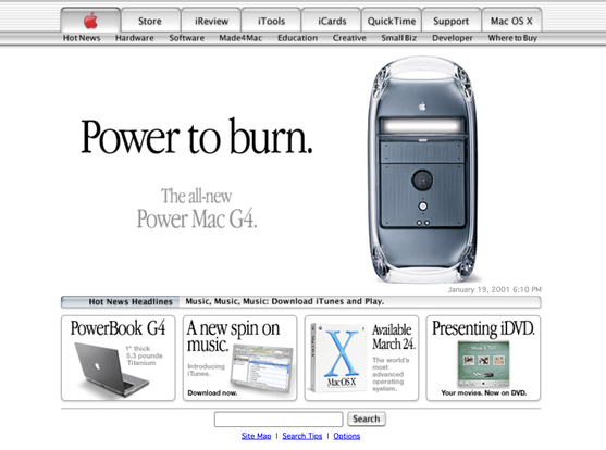 apple.com in January 2001