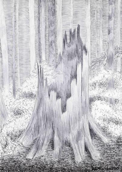 Ink drawing made by visual artist Kera Damo from The Hague as part of Inktober / Inkttekening van beeldend kunstenaar Kera Damo uit Den Haag als onderdeel van Inktober