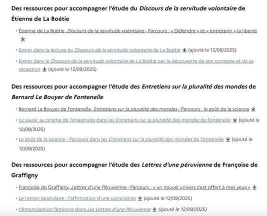 Liste des ressources en littérature d’idées pour l’année 2025-2026