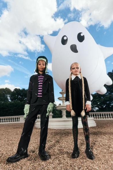 Los disfraces de Frankenstein y Miércoles (ZARA)