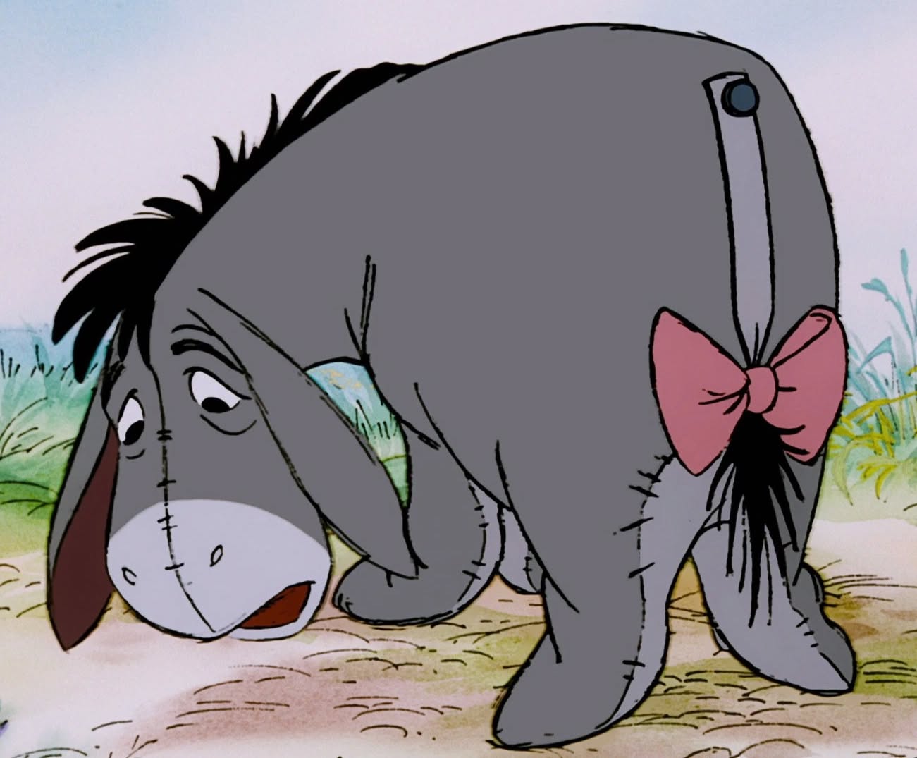 Eeyore and his tail, pegged on