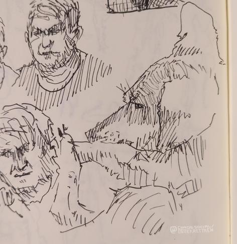 Sketches of a lying dog & some faces