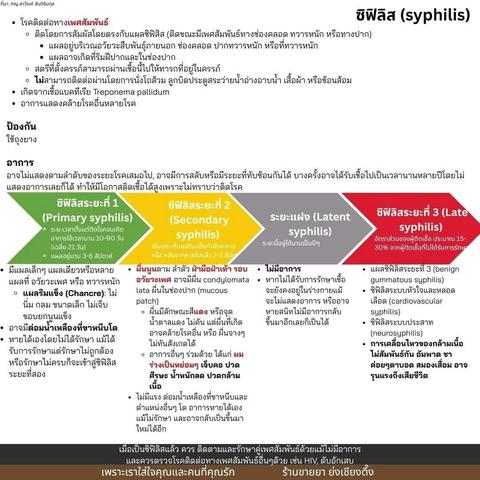 💔 #ซิฟิลิส ( #Syphilis ) โรคติดต่อทาง #เพศสัมพันธ์ ที่อันตรายกว่าที่คิด ติดจากการสัมผัสแผลโดยตรง ( #sex ทาง #ช่องคลอด / #ทวาร / #ปาก ) ไม่ได้ติดจากส้วม เสื้อผ้า หรือช้อนส้อมนะ ⚠️ ใครเสี่ยงบ้าง? * มี #sex แบบไม่ป้องกัน * สาวๆ ท้อง → เสี่ยงส่งเชื้อถึงลูกได้ 🧬 ตัวการ: เชื้อแบคทีเรีย Treponema pallidum 😵 อาการแต่ละระยะ 1️⃣ ระยะแรก (Primary) * #แผล เล็กๆ แข็งๆ ที่อวัยวะเพศ/ปาก/ทวาร * ไม่เจ็บ หายเองได้ → แต่ไม่ได้แปลว่าหายขาด! 2️⃣ ระยะสอง (Secondary)