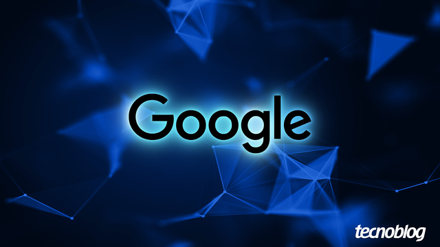 <figure class="wp-block-image size-large wp-lightbox-container"><img alt="Imagem mostra a palavra &quot;Google&quot;, exibida em letras pretas com um brilho azul neon ao redor, centralizada em um fundo azul escuro. O fundo apresenta uma rede de polígonos azuis claros conectados por linhas finas, criando um efeito de tecnologia ou rede digital. Na parte inferior direita, o logotipo do &quot;Tecnoblog&quot; é visível." class="wp-image-763899" height="596" src="https://files.tecnoblog.net/wp-content/uploads/2024/05/capa-ia-google-3_tb-1060x596.png" width="1060" /><button class="lightbox-trigger" type="button">
			<svg fill="none" height="12" viewBox="0 0 12 12" width="12" xmlns="http://www.w3.org/2000/svg">
				<path d="M2 0a2 2 0 0 0-2 2v2h1.5V2a.5.5 0 0 1 .5-.5h2V0H2Zm2 10.5H2a.5.5 0 0 1-.5-.5V8H0v2a2 2 0 0 0 2 2h2v-1.5ZM8 12v-1.5h2a.5.5 0 0 0 .5-.5V8H12v2a2 2 0 0 1-2 2H8Zm2-12a2 2 0 0 1 2 2v2h-1.5V2a.5.5 0 0 0-.5-.5H8V0h2Z" fill="#fff">
			</svg>
		</button><figcaption class="wp-element-caption">Google testa novo modelo de exibição de anúncios (ilustração: Vitor Pádua/Tecnoblog)</figcaption></figure>


<details class="tb-resumo tb-callout padrao">
    Resumo
    <div class="tb-resumo-topicos tb-callout-texto"><ul>
<li>Google criou a seção &#8220;Resultados patrocinados&#8221; para agrupar anúncios no topo das páginas de busca.</li>
<li>A área pode ser ocultada ao rolar a tela e exibirá no máximo quatro links pagos, posicionados acima ou abaixo dos resumos de IA.</li>
<li>A at