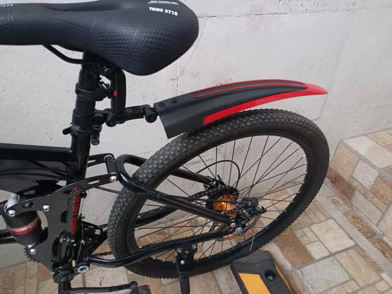 a black and red rear fender on my bike
