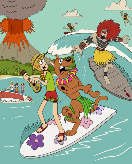 A recreation of the poster for Aloha Scooby Doo in the style of The Loud House