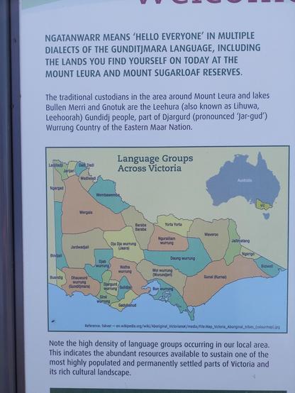 Map of the state of Victoria showing the different indigenous language groups and where they lived.
