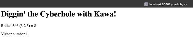 Diggin' the Cyberhole with Kawa!

Rolled 3d6 (5 3 6) = 14

Visitor number 10.