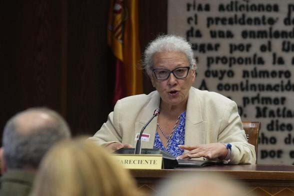 La empresaria Carmen Pano, durante su comparecencia en la comisión del 'caso Koldo' en el Senado. (EFE/ Borja Sánchez-Trillo)