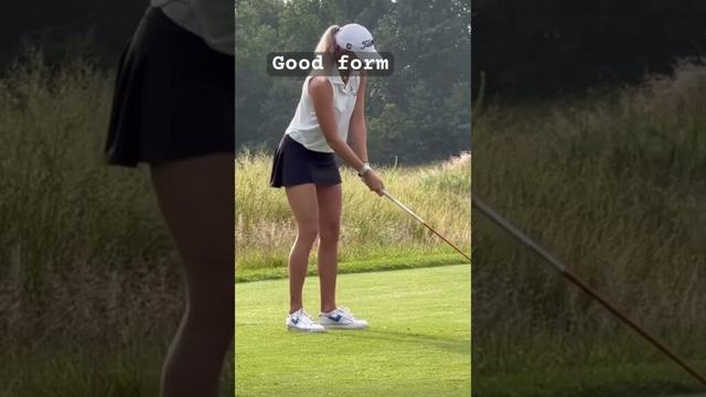 Drives the ball nicely #golfswing #golfgear #girlgolfers #titleist