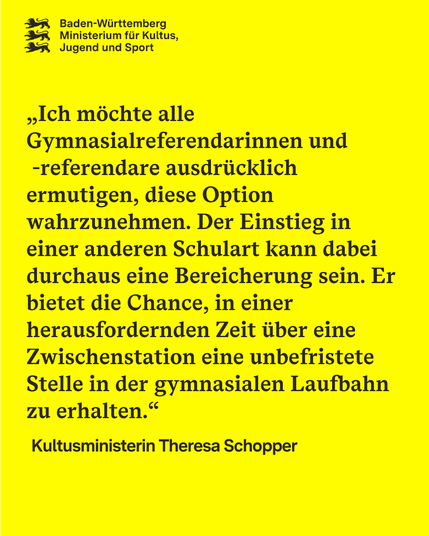 Zitat von Kultusministerin Theresa Schopper.