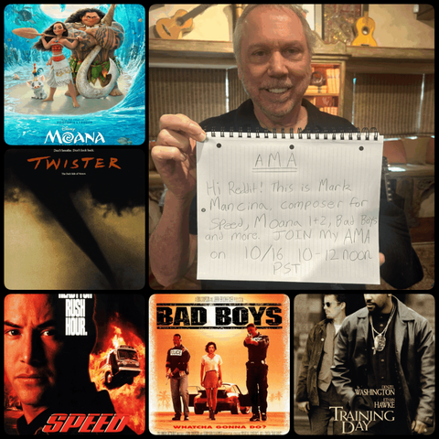 [Crosspost] Hey Reddit, I'm Mark Mancina, I’ve scored films like Speed, Bad Boys, Moana, Training Day, Brother Bear & Twister. Here to answer questions about my journey in film scoring. I’ve also launched a YouTube channel diving into Hollywood music, BTS moments, & classic guitars. Ask me anything!