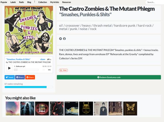 The Castro Zombies & The Mutant Phlegm release, "Smashes, Punkies & Shits", is all set up on Get Music @getmusic.bsky.social.
https://collectorseriesdiy.blogspot.com/2025/10/the-castro-zombies-mutant-phlegm.html
#oi! #heavy #crossover #thrashmetal #hardcore #punk #hardrock #metalpunk #noise #rock #press #metalsky #punrockhistory