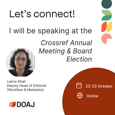 Head shot of DOAJ Deputy Head of Editorial (Workflow & Metadata) Leena Shah