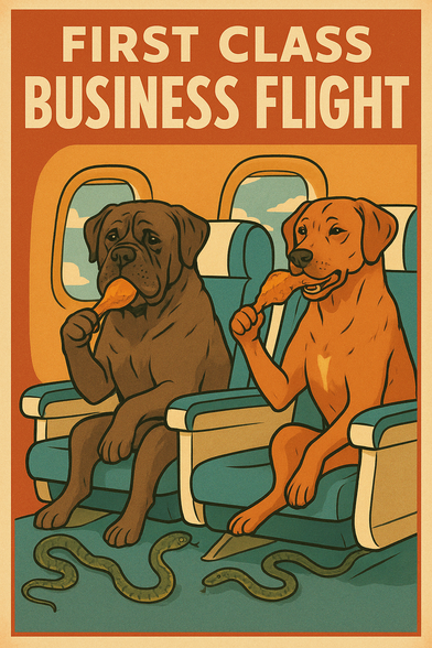 Dogs on a plane, Curated by @BellingenNSW and ChatGPT