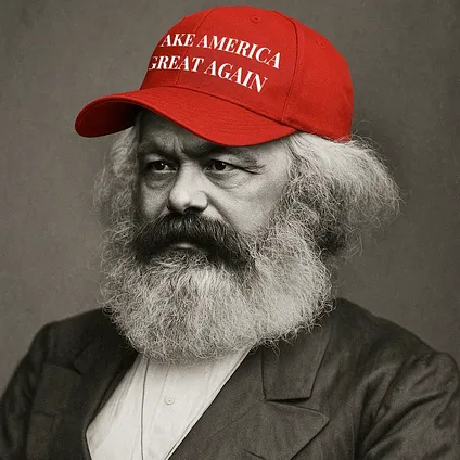 karl marx in a maga hat