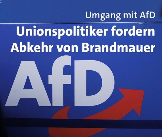 Umgang mit AD
Unionspolitiker fordern
Abkehr von Brandmauer.

Darunter: Kristina Schröder und Andreas Rödder CDU