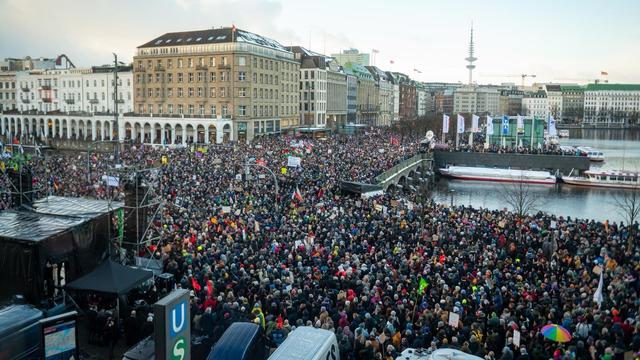 Großdemo gegen Rechts, in Hamburg.