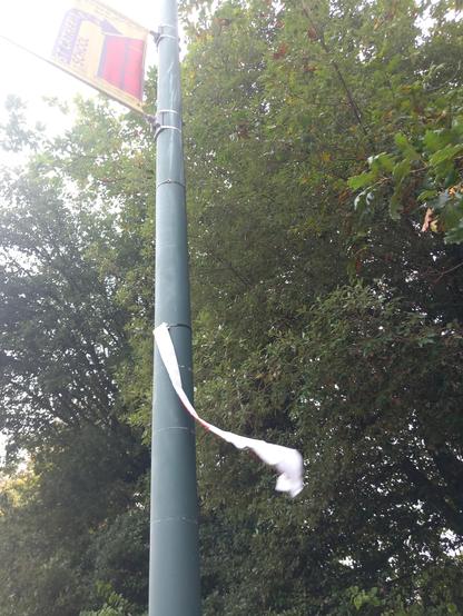 A flag which an international terrorist had ripped from a lamppost