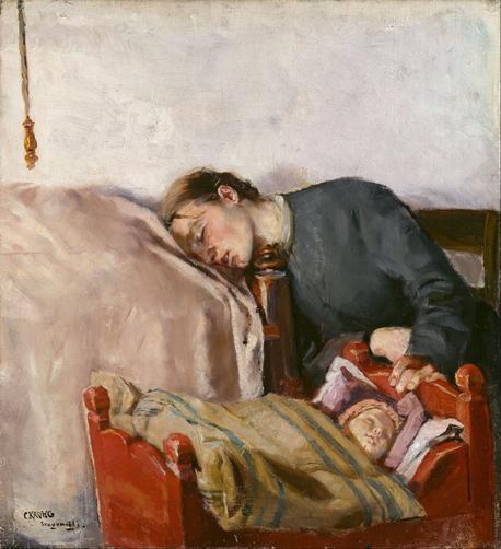 <p>A century ago today, on 16 October 1925, the Norwegian artist Christian Krohg (1852–1925) died. Over the last month I&#8217;ve looked in detail at a selection of his paintings and given a brief account of his career and art. This concluding article is an overview to commemorate his death.</p>
<p>Like so many artists of the late nineteenth and early twentieth centuries, Krohg&#8217;s paintings were exhibited successfully at the time and were of substantial influence. But they were quickly discarded in the years after the First World War, as European art became overwhelmed by modernism and rejected much of the past. A century later we should now be able to form a better perspective.</p>
<p>As with most Norwegian painters of the day, Krohg trained mainly in Germany, in Karlsruhe and Berlin, ironically in part by the great Norwegian landscape artist Hans Gude. During that, Krohg must have become determined to help build and run a Norwegian state academy so the nation could train its own artists. He also developed an early concern over contemporary society in Norway, in inequality, poverty, the rise of prostitution, and Norway&#8217;s independence as a nation. As a writer and journalist, he not only tackled these in paint, but in his novel <em>Albertine</em> (1886) and numerous articles.</p>
<p>Early in his career he travelled to the developing artist&#8217;s colony at the northern tip of Jutland in Denmark, in the isolated fishing village of Skagen, the hotbed of Nordic Impres