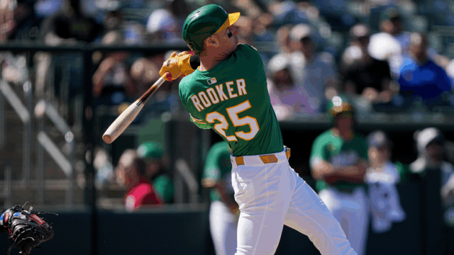 Athletics open path for slugging prospect by moving Brent Rooker to the outfield
