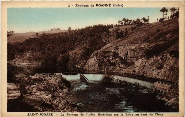 Saint-Jodard - Le Barrage de l'usine électrique sur la Loire .. à #SaintJodard (#Loire)  #CartePostaleAncienne 👉 https://cartorum.fr/carte-postale/156783/saint-jodard-saint-jodard-le-barrage-de-lusine-electrique-sur-la-loire