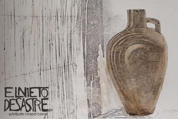 Tinaja trabajo de estampación con copia láser y tinta sepia