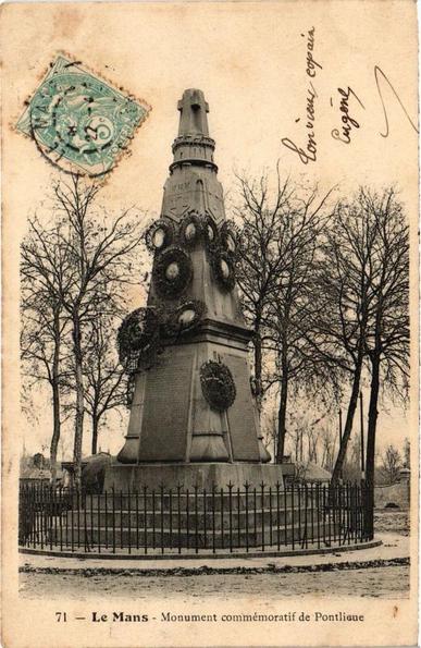 Le Mans Monument de Pontlieue à #LeMans (#Sarthe)  #CartePostaleAncienne 👉 https://cartorum.fr/carte-postale/887019/le-mans-le-mans-monument-de-pontlieue