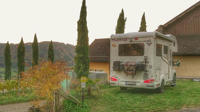 a camper at a winery