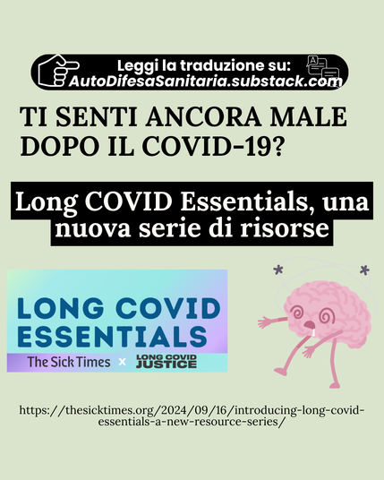 TI SENTI ANCORA MALE DOPO IL COVID-19?
Long COVID Essentials, una nuova serie di risorse